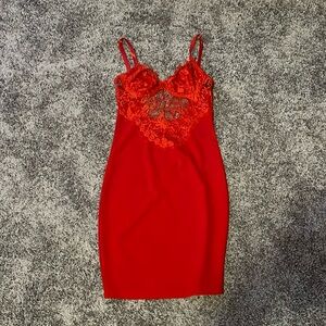 Sexy red mini dress